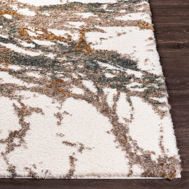 Livabliss Taryn Abstract Splatter Pattern Shag Area Rug