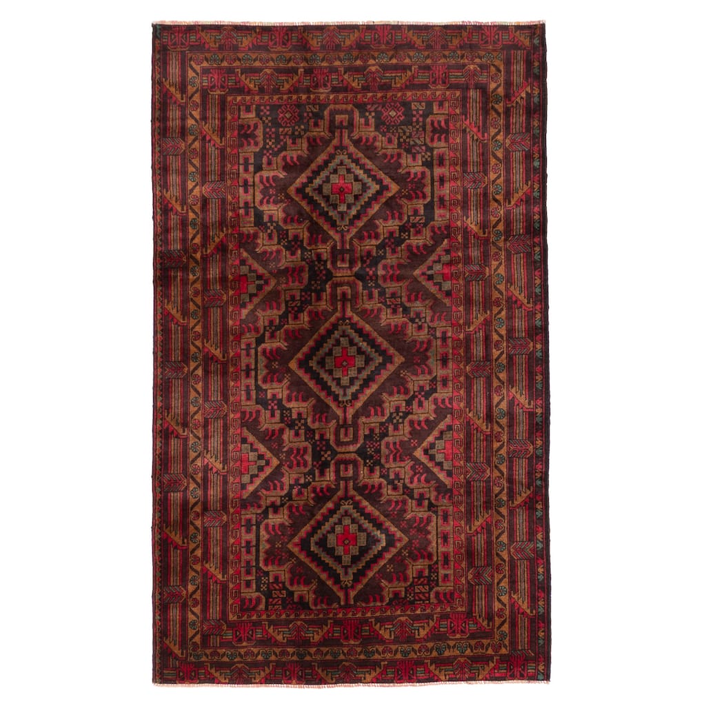 ECARPETGALLERY Hand-knotted Teimani Dark Brown Wool Rug - 3'11 x 6'6