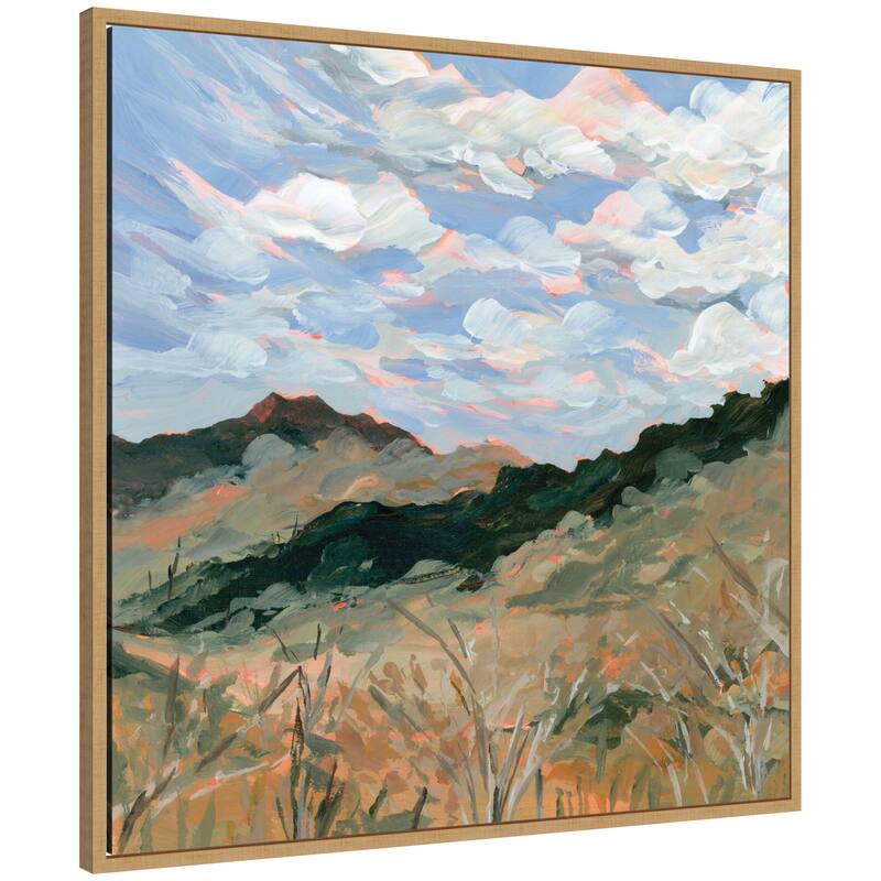 Kate and Laurel Arkasas by Emily Kenney Framed Canvas Wall Art Print - 30 x 30 - Natural