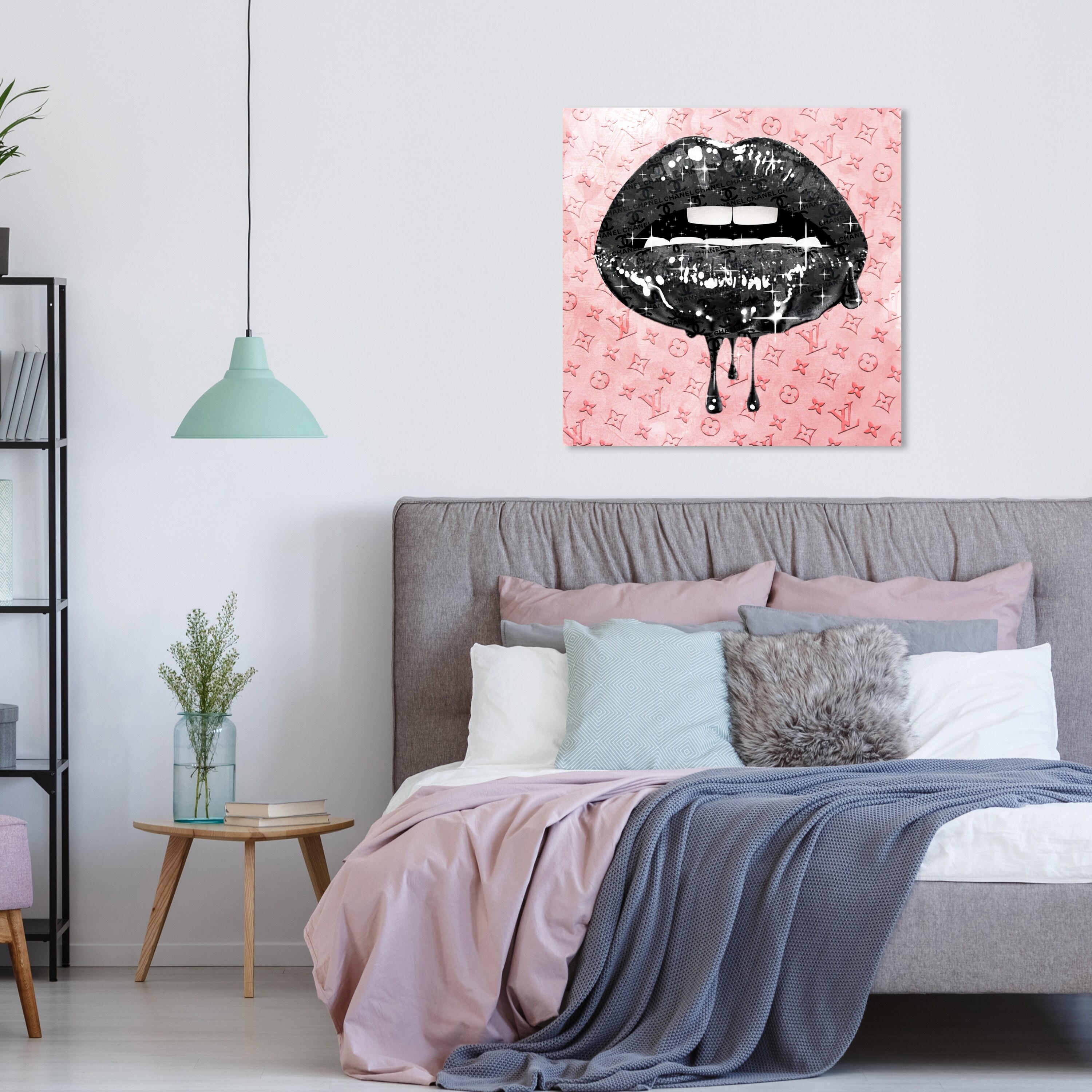 Noir and Blush Lips  Fashion and Glam Wall Art by The Oliver Gal