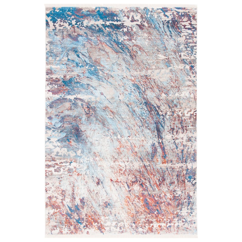 SAFAVIEH Vintage Persian Luta Modern Abstract Rug - Blue/Rust - 5' x 7' 6"