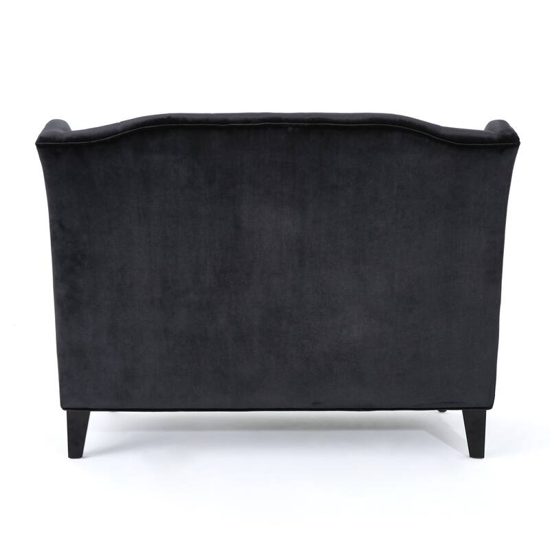 Leora Modern Glam Tufted Velvet Wingback Loveseat by Christopher Knight Home