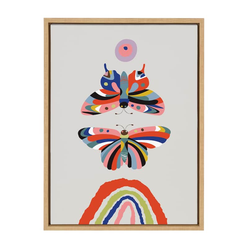 Kate and Laurel Sylvie Butterflies Framed Canvas by Rachel Lee