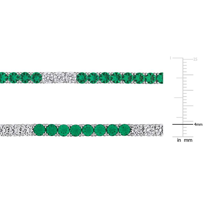 Miadora Sterling Silver Gemstone Tennis Bracelet and Necklace Set