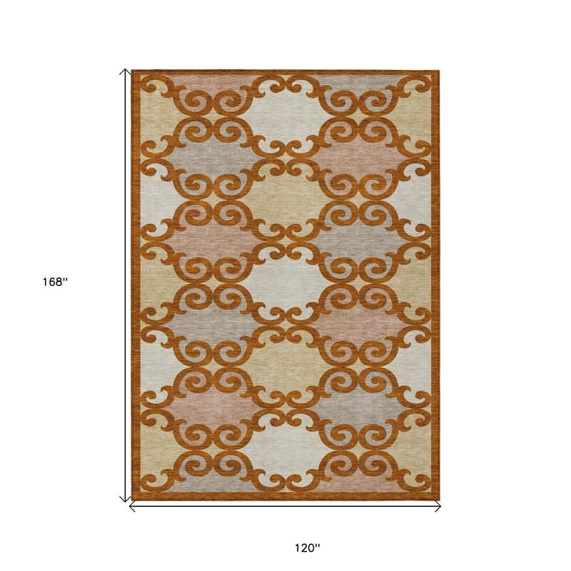HomeRoots Trellis Transitional Rectangle Outdoor Rug