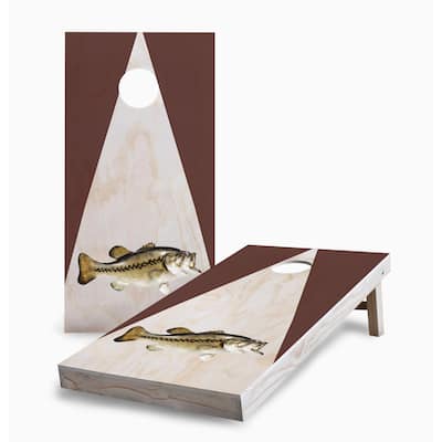 Wood Bass Corn Hole Board Set