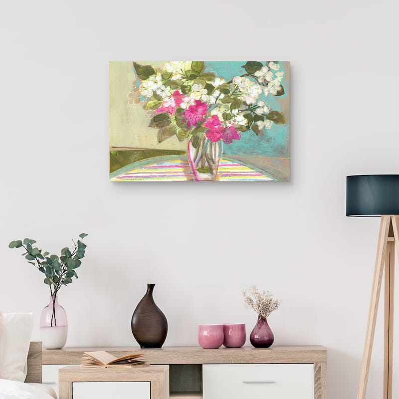 Apple Blossoms Blue by Maret Hensick Canvas Art Print