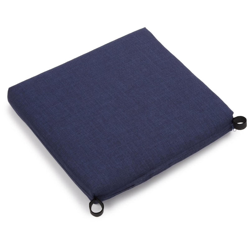 Indoor/Outdoor Polyester Solid Chair Cushion - 20 x 19 - Azul