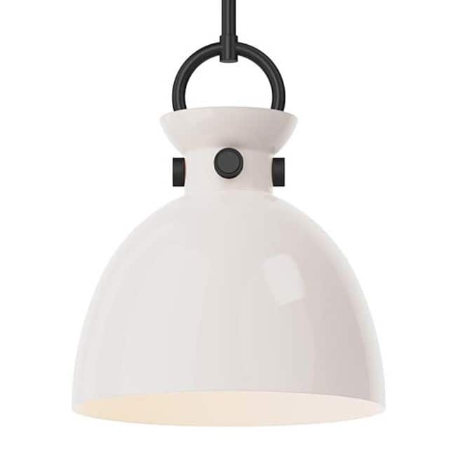 Alora Lighting PD411811 Waldo 11" Wide Pendant - Matte Black / Glossy Opal