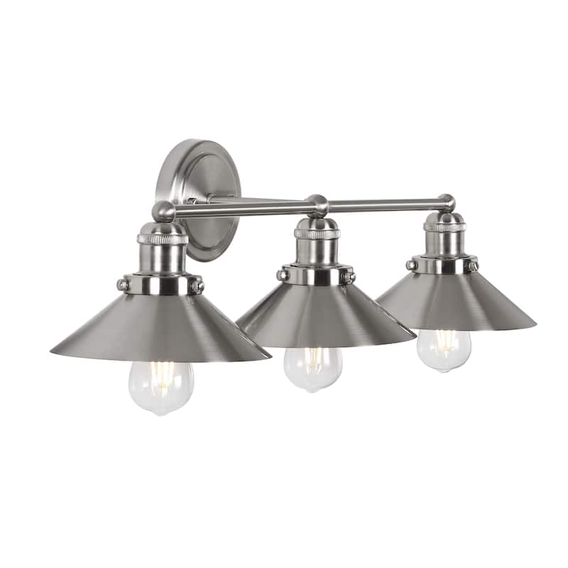 Florence Metal Shade Sconce, by JONATHAN Y - 3-Light - Nickel