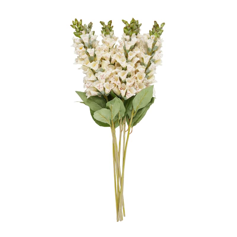 Faux Foliage Foxglove Tall Artificial Flower Stem - Set of 8 White - Roche River Decor