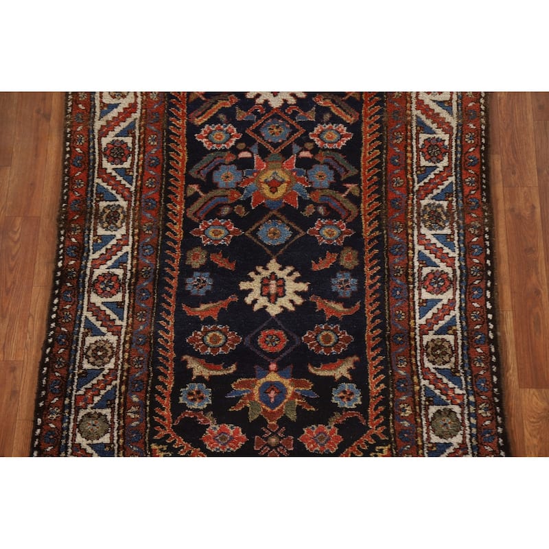 Pre-1900 Antique Bakhtiari Persian Runner Rug Handmade Wool Carpet - 3'6"x 10'3"