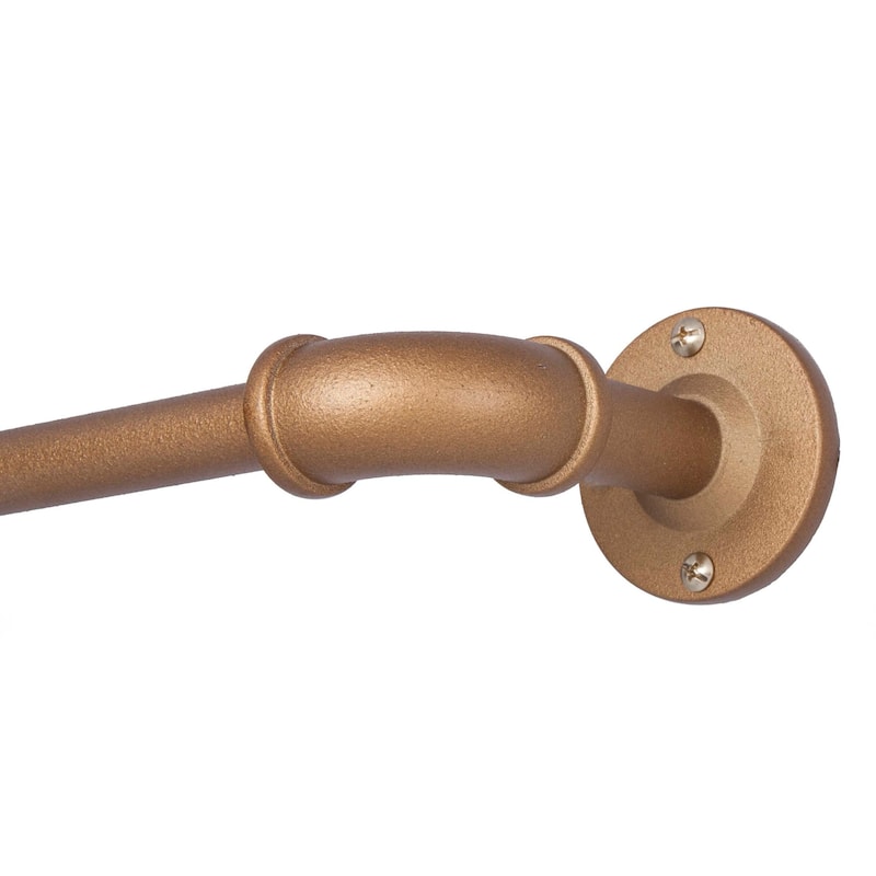 Sun Zero Bronn Industrial 3/4" Room Darkening Curtain Rod - 36 to 66 inches - Aged Brass