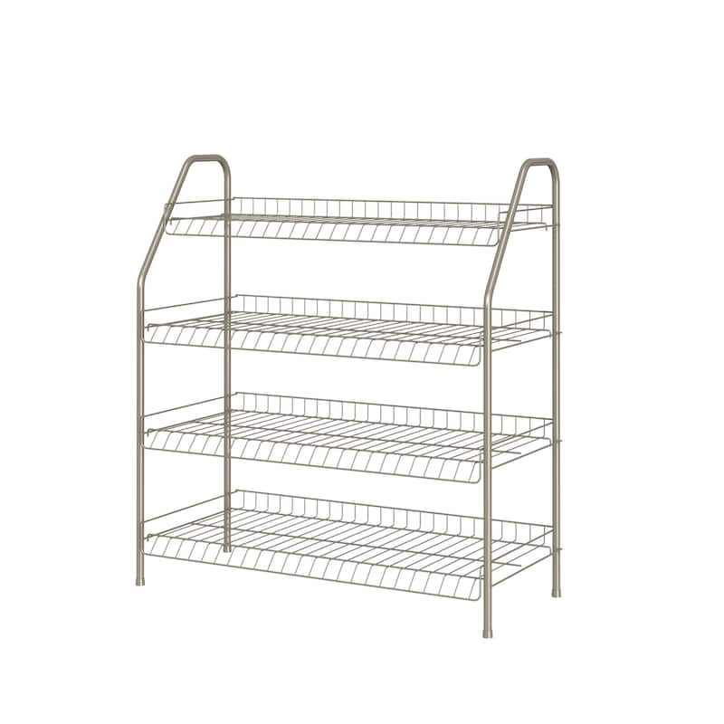 ClosetMaid Steel 4-Tier 12-Pair Freestanding Shoe Rack - Nickel