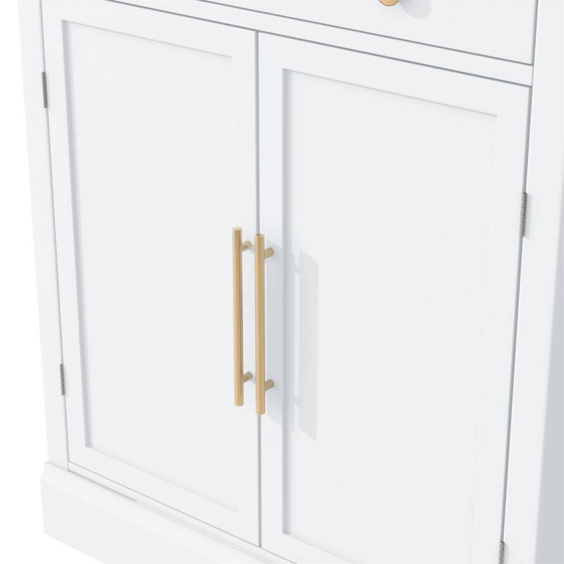 Freestanding Kitchen Pantry Cabinet Combo/Single Kitchen Pantry, Tall Kitchen Hutch with Storage Drawers and Adjustable Shelf