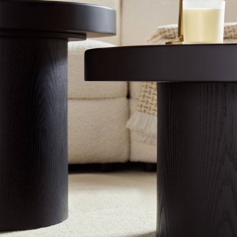 Set of 2 MDF Round Coffee Table for Living Room ,Apartment, Leisure Area