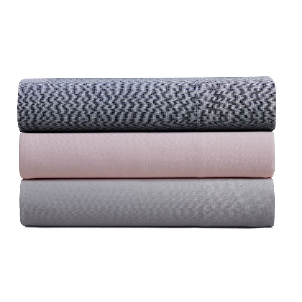 Kathy Ireland Herringbone Twill 4 Piece Cotton Rich Sheet Set