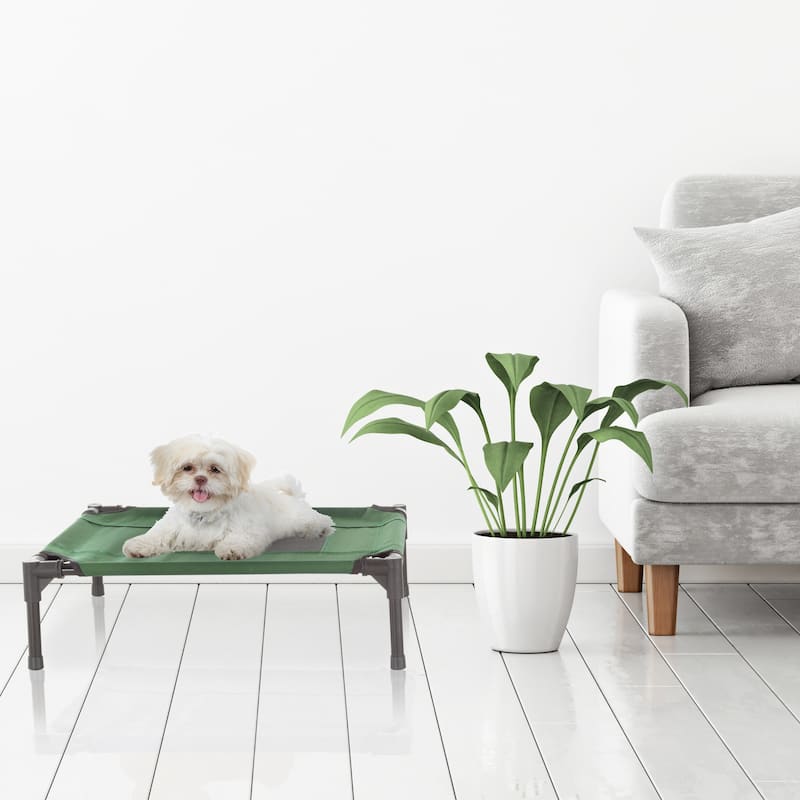 Petmaker Steel Frame Elevated Dog Bed with Non-Slip Feet - Indoor/Outdoor Puppy Cot for Pets