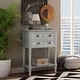 preview thumbnail 18 of 33, Moda Narrow Console Table, Slim Sofa Table with Three Storage Drawers