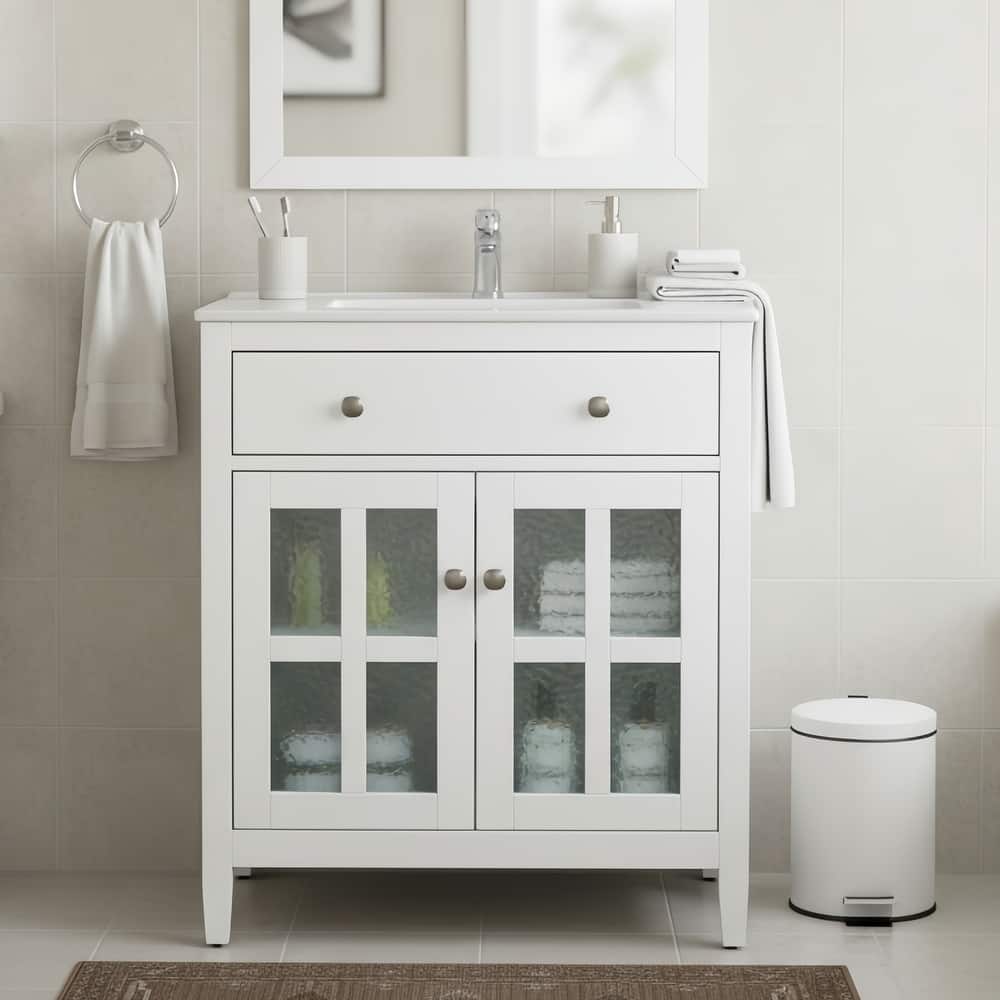 Christopher Knight Home-Josie 30-Inch Bathroom Vanity with Ceramic Sink