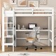 preview thumbnail 3 of 16, Full Size Loft Bed with Built-in Desk & Playable Shelf Bench by Harper&Bright Designs