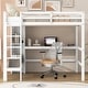 preview thumbnail 3 of 22, Full Size Loft Bed with Storage Shelves and Desk, Multi-functional Kids Bed Frame with Open Bookcase