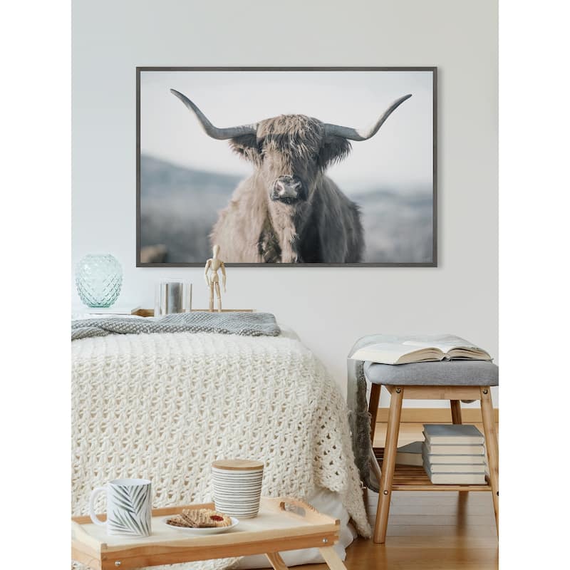 Highland Close-Up Floater Framed Print on Canvas