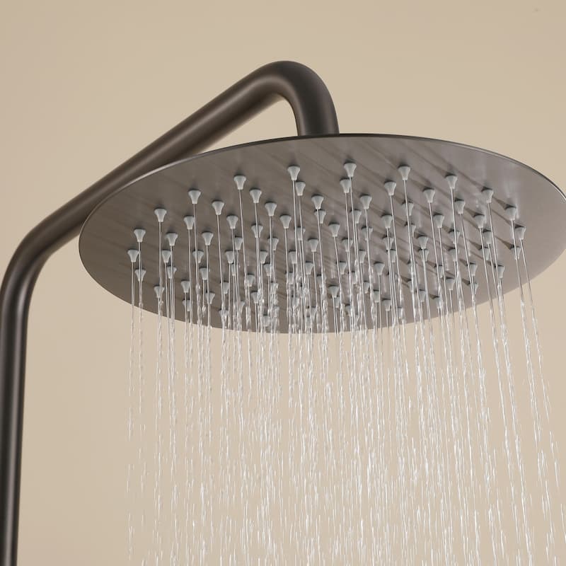 47"H 3-Function 304 Stainless Steel Wall-Mounted Outdoor Shower System