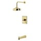preview thumbnail 2 of 34, Kingston Brass Single-Handle Pressure Balanced Tub and Shower Faucet Polished Brass
