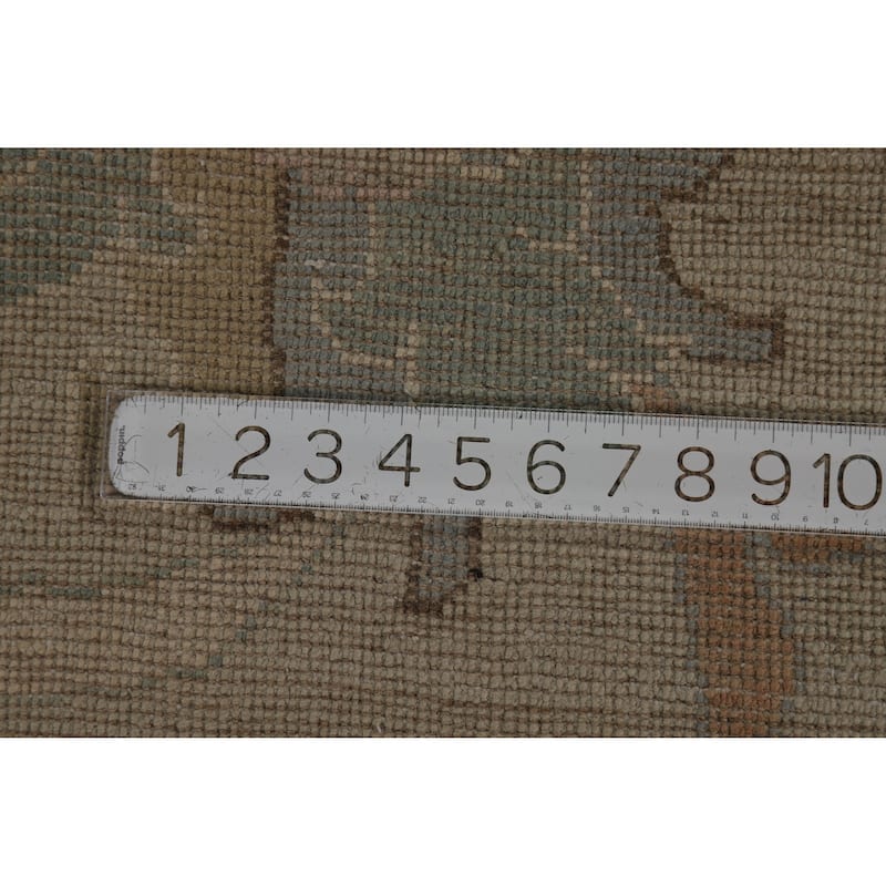 Vegetable Dye Blue Oushak Turkish Area Rug Handmade Wool Carpet - 7'10"x 9'11"