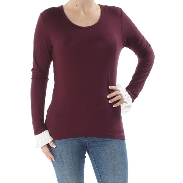 burgundy long sleeve shirt outfit