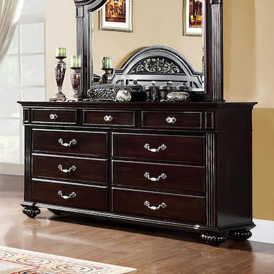 Vame Traditional 56-inch Wide 9-Drawer Wood Dresser by Furniture of America