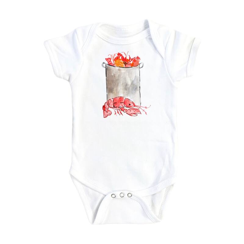 Crawfish Alone - Baby Boy Girl Clothes Infant Bodysuit Funny Cute Newborn - Pink - 0-3M