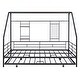 preview thumbnail 10 of 18, Black Full Size Metal House Bed with Trundle and Roof for Kids' Rooms