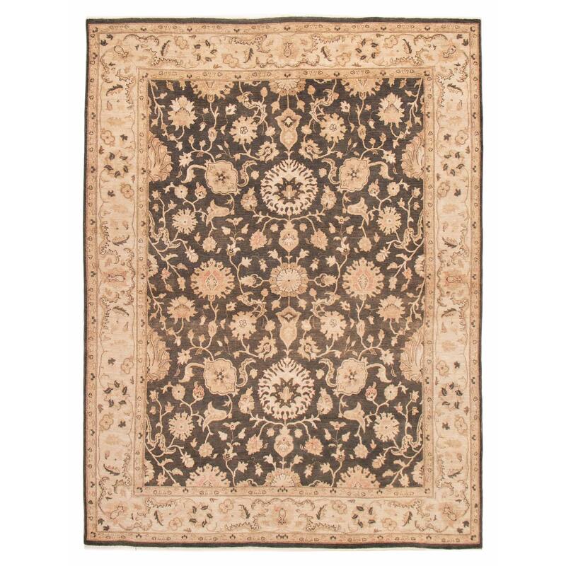 ECARPETGALLERY Hand-knotted Chobi Finest Black Wool Rug - 8'8 x 11'7 - Black - 8'8 x 11'7