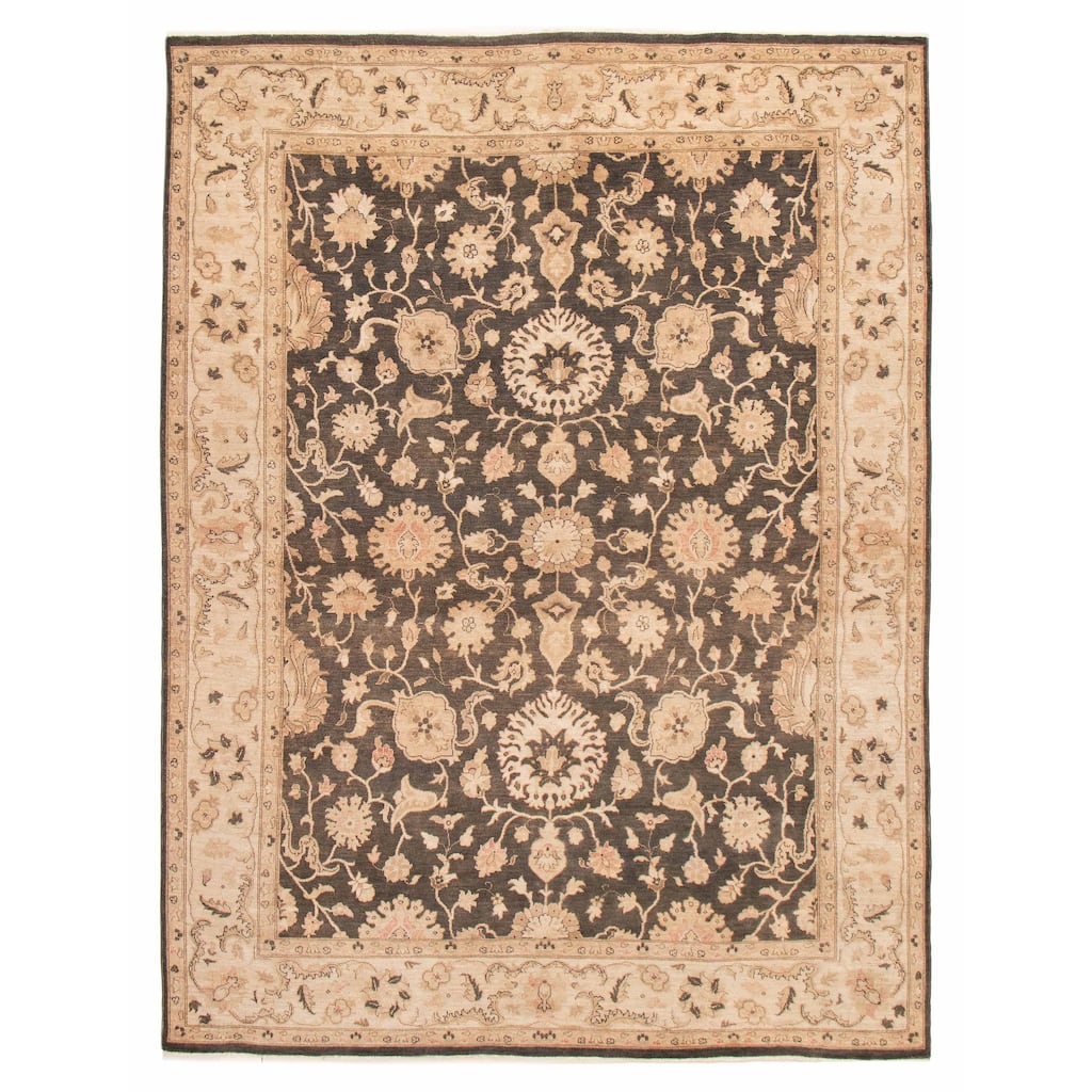 ECARPETGALLERY Hand-knotted Chobi Finest Black Wool Rug - 8'8 x 11'7