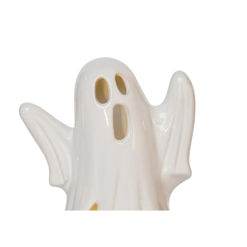 Ghost with Jack-O-Lantern Halloween Figurine