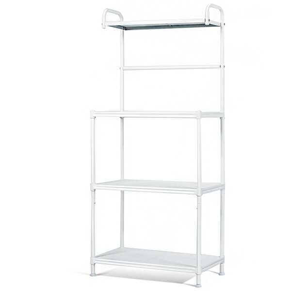 white rack shelving