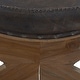 preview thumbnail 16 of 18, Dark Brown Leather Handmade Upholstered Room Accent Chair with Ottoman with Scrolled Wood Arms and Arched Legs