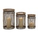 preview thumbnail 2 of 8, Silver Metal Decorative Indoor Outdoor Candle Lantern (Set of 3)