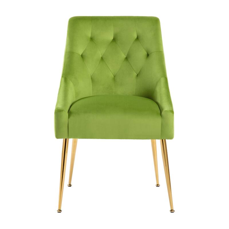 XINMICS Mid-Century Modern Velvet Dining Chair, Upholstered Parsons Chair, Set of 2