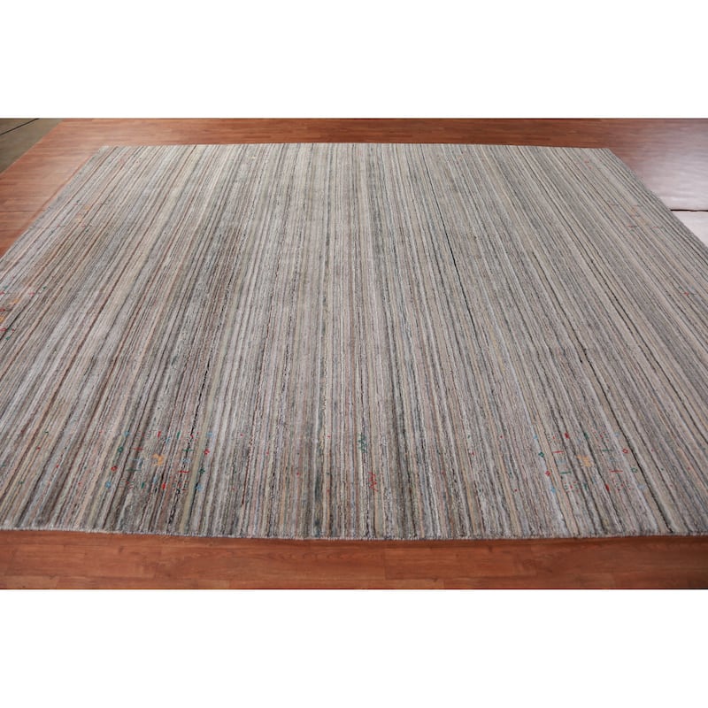 Hand Knotted Oriental 100% Wool Carpet Tribal Tribal Multi-Colored Gabbeh Area Rug - 11' 6'' X 9' 0''
