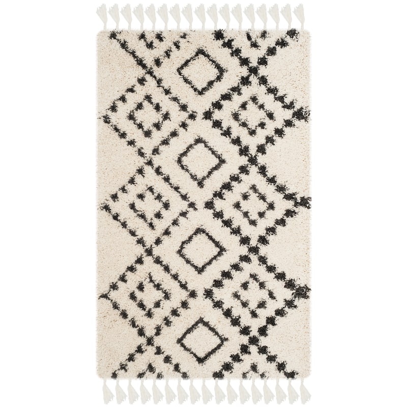 SAFAVIEH Moroccan Fringe Shag Lonneke 2-inch Thick Rug