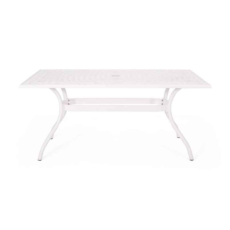 Roomfitters Outdoor Metal Patio Dining Set 7-Piece with Rectangular Table and Weather-Resistant Chairs