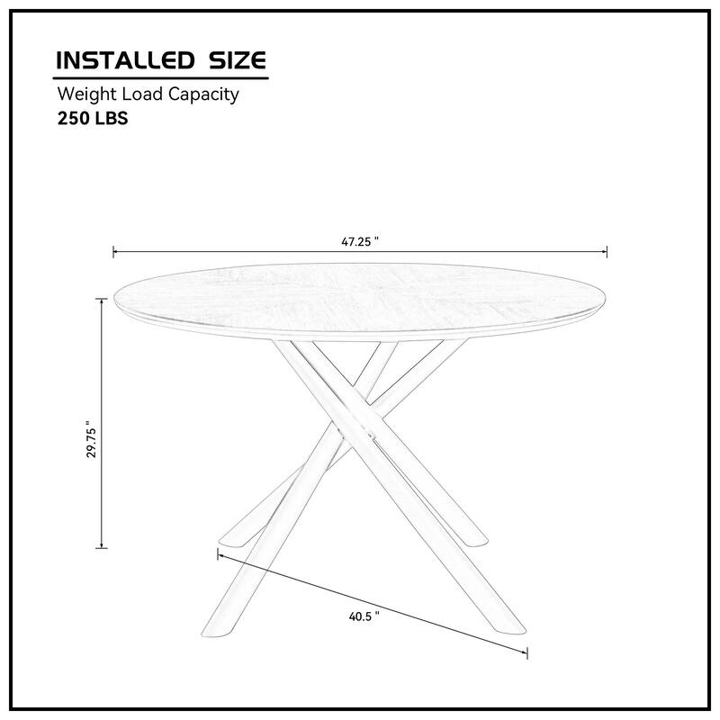 47.25'' Round MDF Coffee Table Cross Legs