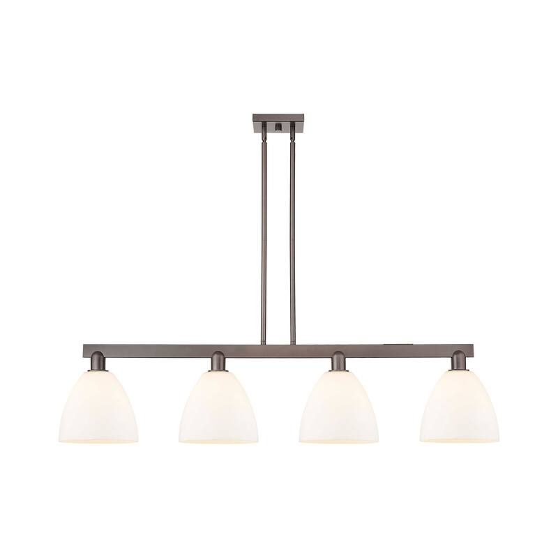 Innovations Lighting Endless Possibilities Arcadia - Bristol - 4 Light 52" Stem Hung Island Light - Oil Rubbed Bronze/Matte White