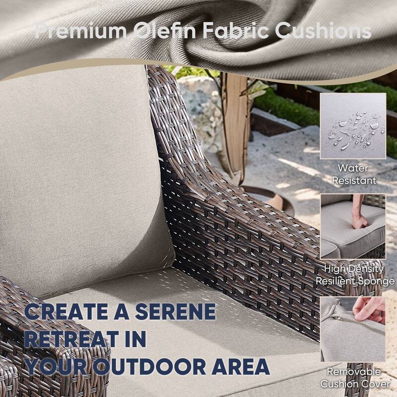 Outdoor Fire Table with Patio Funiture Set