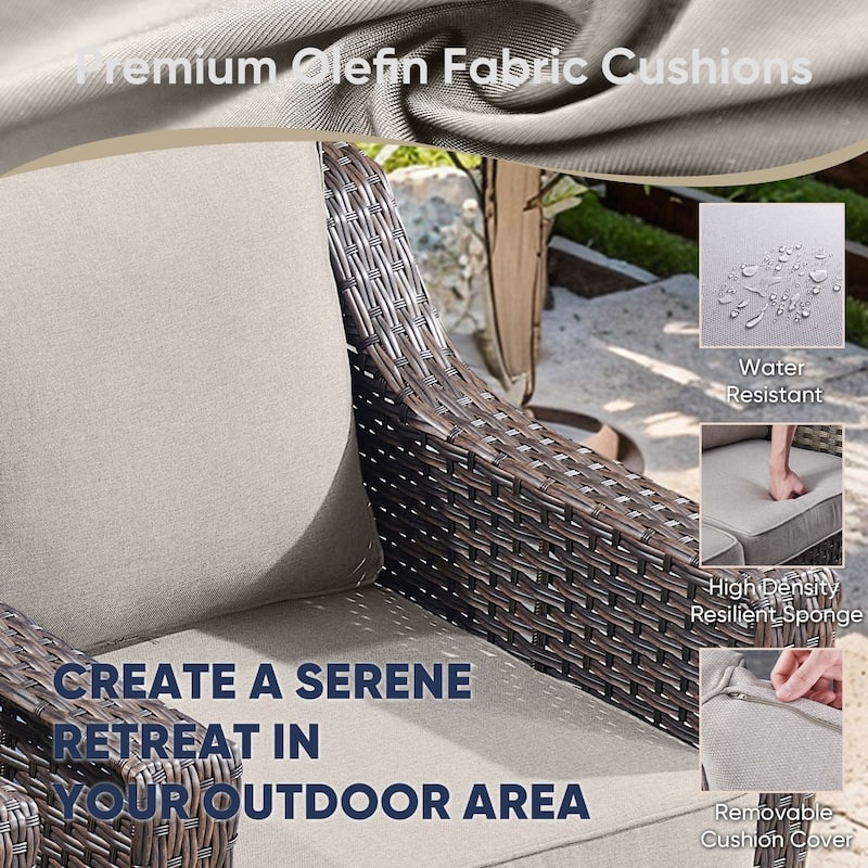 Pocassy All-Weather Rattan Patio Funiture Set