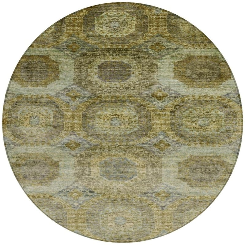 HomeRoots Medallion Transitional Rectangle Outdoor Rug