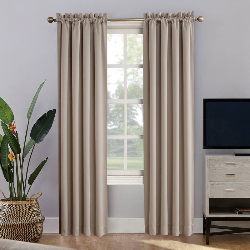 Sun Zero Oslo Home Theater 100% Blackout Rod Pocket Curtain Panel, Single Panel - 52 x 63 - Cucumber